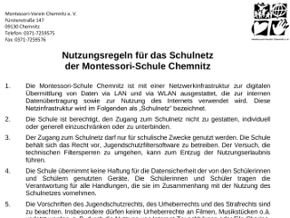 Nutzungsregeln für das Schulnetz der Montessori-Schule Chemnitz