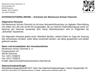 DATENSCHUTZERKLÄRUNG – Schulnetz der Montessori-Schule Chemnitz